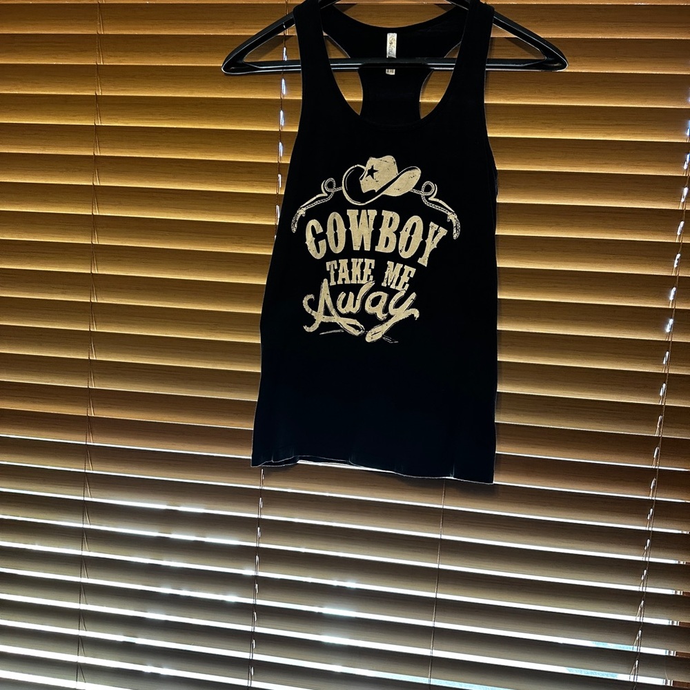 Black Tank Top with White Graphic